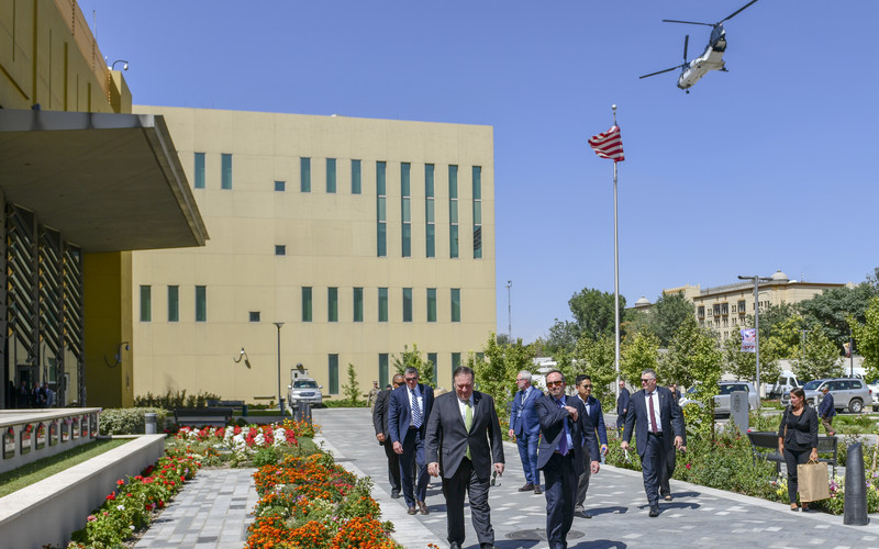 Secretary of State Michael Pompeo visiting the U.S. Embassy in Kabul, Afghanistan
