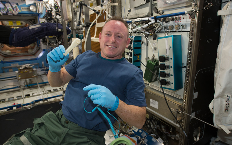 Astronauts also use a 3D printer to create tools on the spo