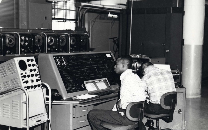 The Census Bureau first used computers to help tabulate statistics after the 1950 census. UNIVAC I arrived at the bureau in 1951. It weighed 16,000 pounds and used 5,000 vacuum tubes.
