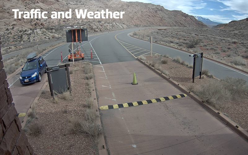 Some National Park Service webcams, such as those that simply show traffic flow, offer practical information. Roads were open at Arches National Park in Utah on Feb. 11.