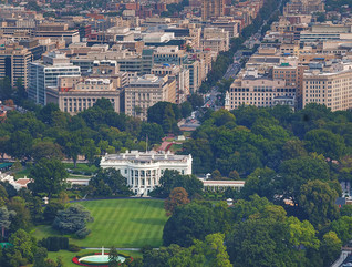 Aerial view of Washington, D.C., by the White House and downtown 