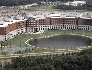 The Defense Logistics Agency (DLA) headquarters, also known as the Andrew T. McNamara Headquarters Complex, at Fort Belvoir, Virginia