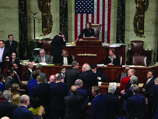 House of Representatives voting in the House chambers