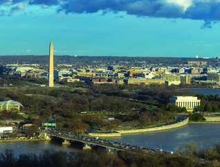 panoramic view of Washington DC from VA side