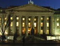 Treasury Department at night