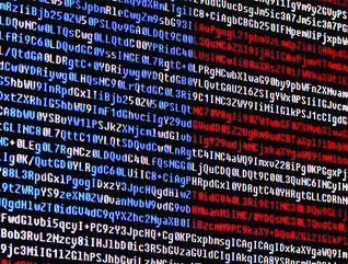 U.S. flag made of computer code