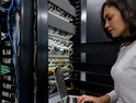 Person working in data center