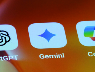 Popular AI chatbot logos on a mobile device