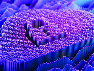 Digital Cloud Computing on abstract digital landscape
