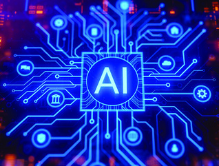 Illustration of AI circuitboard