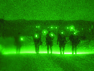 Soldiers through night vision