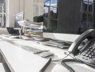 Empty desk in office