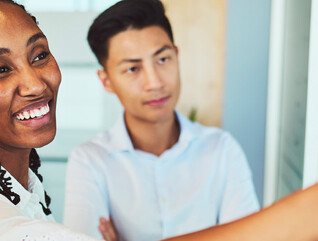 Coworkers collaborating