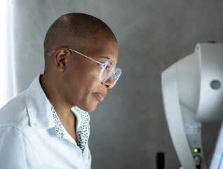 Doctor reviewing images