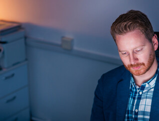 Person reviewing documents