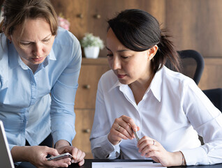 Coworkers collaborating