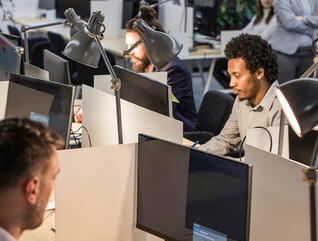 People working at computers