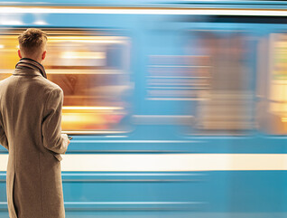 Person waiting for train