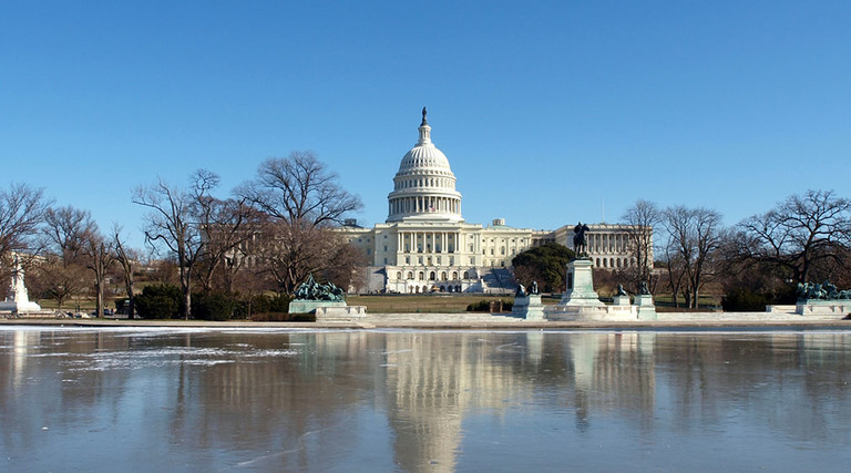 The U.S. Capitol Building during winter. 
