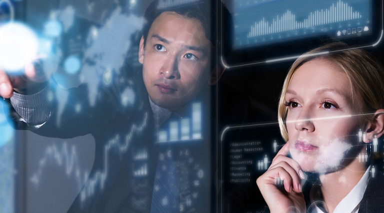 Analysts looking at cyber dashboard 