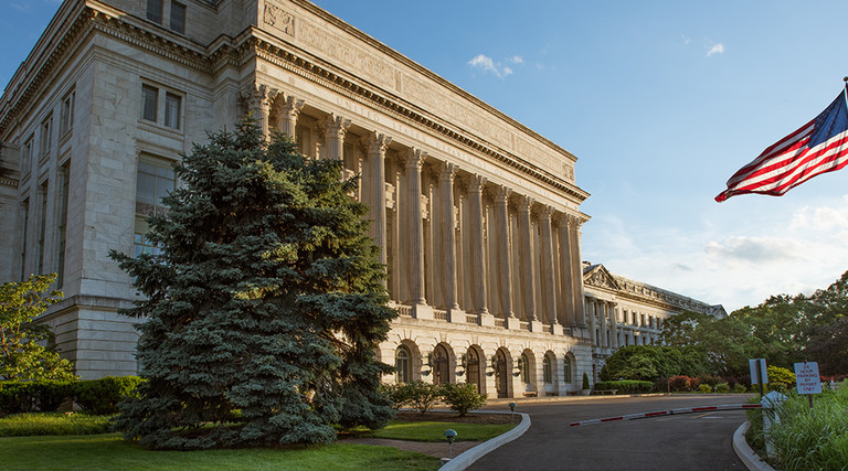 The U.S. Department of Agriculture quarters at the Jamie L. Whitten Federal Building, Washington, D.C. 