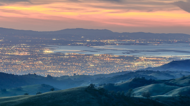 Silicon Valley at sunset 