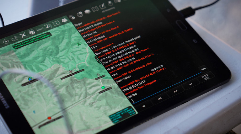 Border Patrol agents can chat with other law enforcement officials via a tactical kit installed on an off-the-shelf tablet.