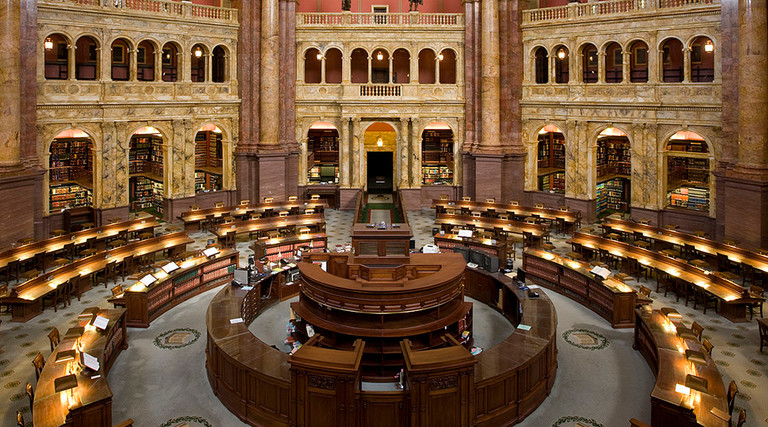 The Main Reading Room of the Library of Congress in the Thomas Jefferson Building