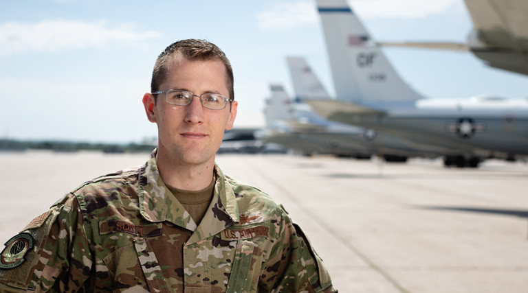 “We got personnel working again  within 96 hours  of the flood starting.” — Maj. Mike Scott,  55th Communications  Squadron, Offutt Air Force  Base, Nebraska