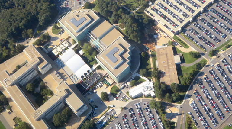 Aerial view of CIA headquarters in September 2018