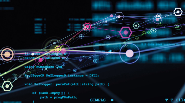 Artificial Intelligence illustration of data points 