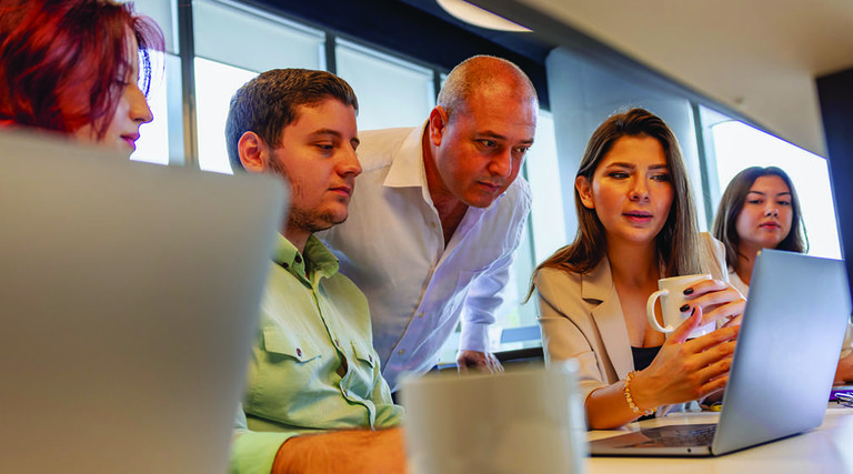 Group of coworkers planning strategically