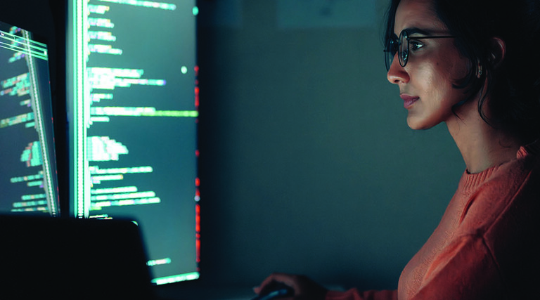 Programmer Coding in the office