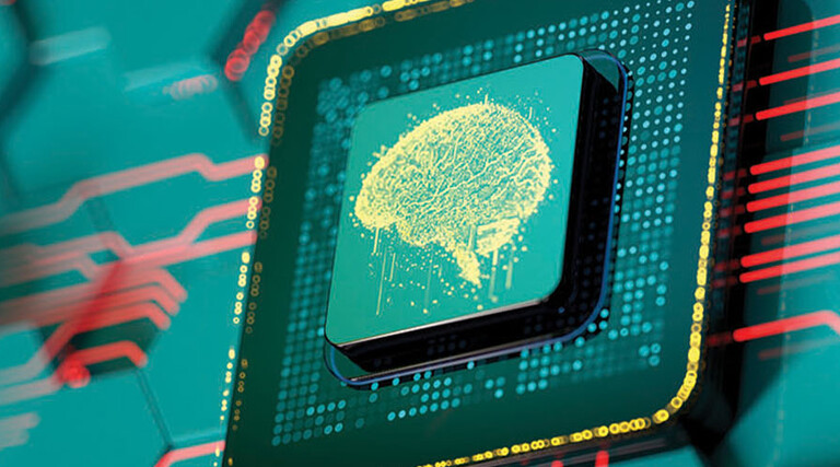 Brain sign on digital abstract CPU