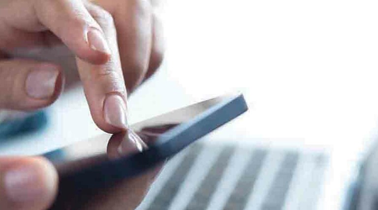 Person using mobile device