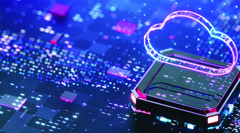 Digital cloud computing concept