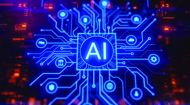 Illustration of AI circuitboard