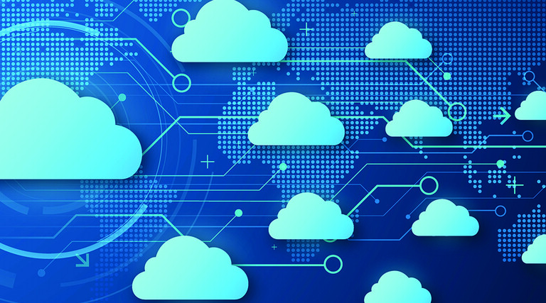 Blue image of several clouds