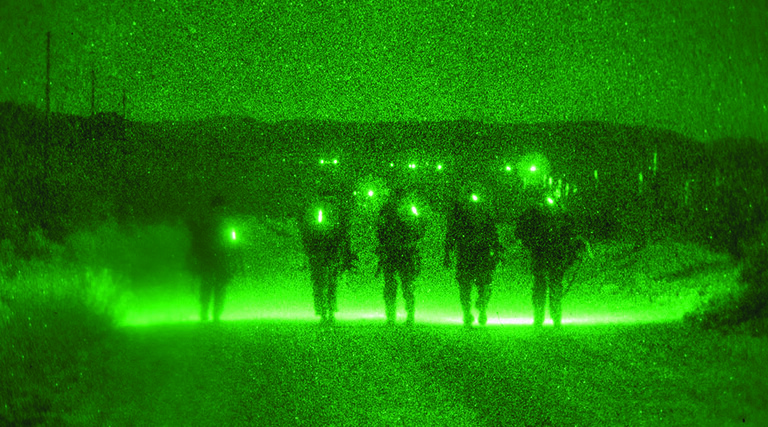 Soldiers through night vision