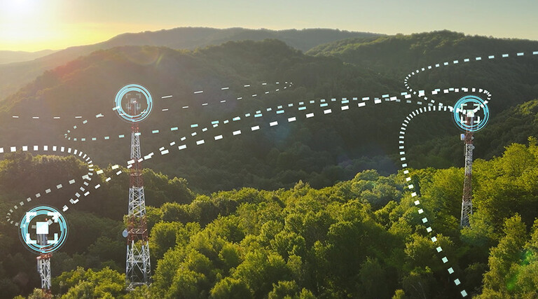 Three telecommunication towers