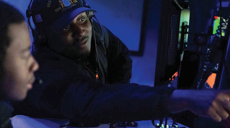 Seaman at a computer screen