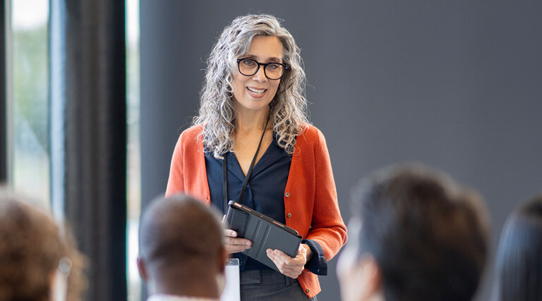 Person giving a presentation