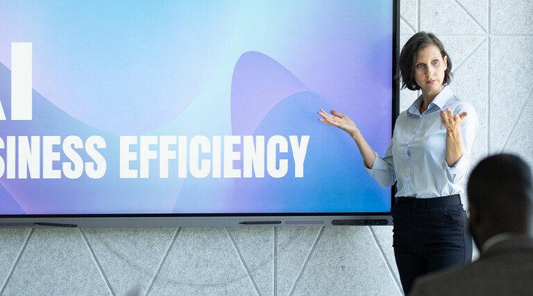 Meeting about artificial intelligence and business efficiency