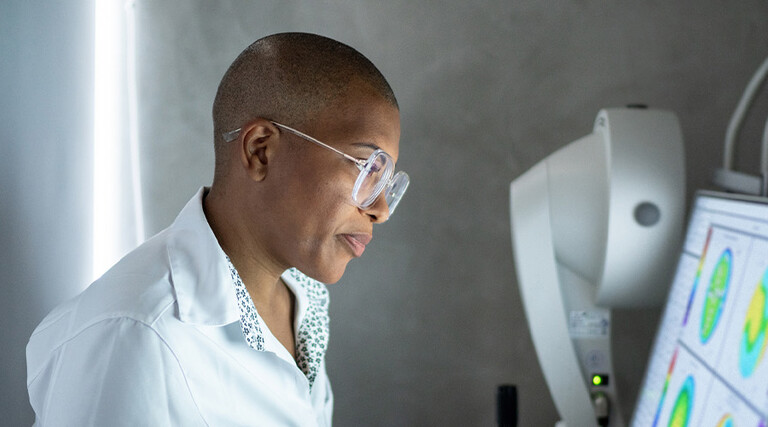 Doctor reviewing images