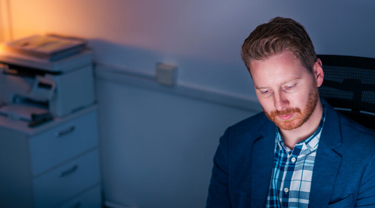 Person reviewing documents