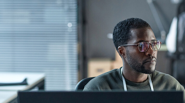 Person looking at computer