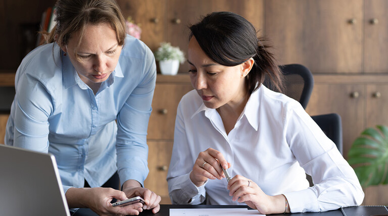 Coworkers collaborating