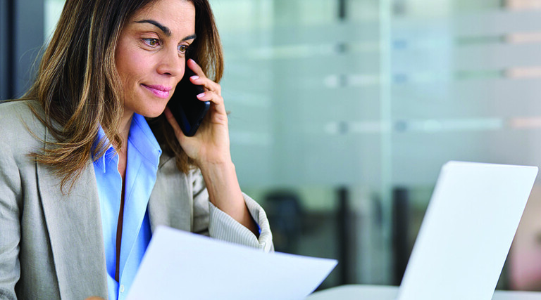Person working at laptop