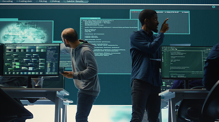 People working in a SCIF