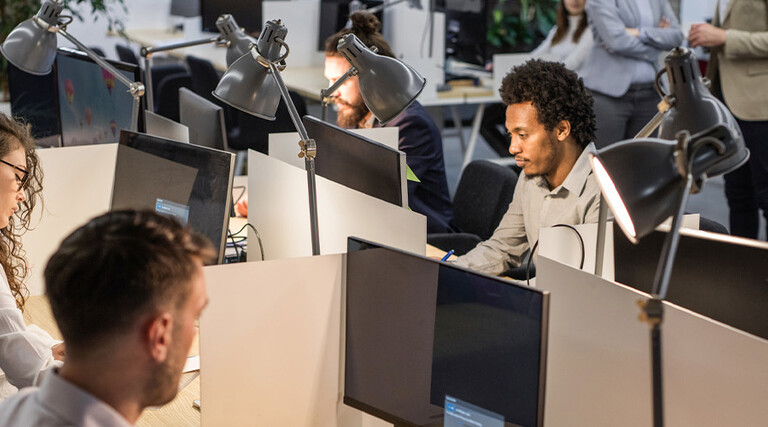 People working at computers